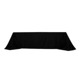 Black Seamless Lamour Satin Rectangle Tablecloth - 90x156inch for 8 Foot Table