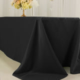 Black Seamless Lamour Satin Rectangle Tablecloth - 90x156inch for 8 Foot Table