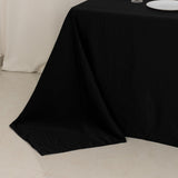 Black Seamless Lamour Satin Rectangle Tablecloth - 90x156inch for 8 Foot Table