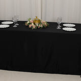 Black Seamless Lamour Satin Rectangle Tablecloth - 90x156inch for 8 Foot Table