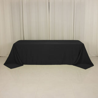 <h3 style="margin-left:0px;"><strong>Luxurious Black Lamour Satin Rectangle Tablecloth 90"x156"</strong>