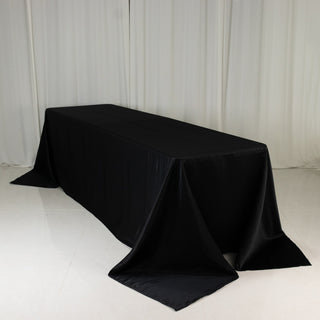 <h3 style="margin-left:0px;"><strong>Luxurious Black Lamour Satin Rectangle Tablecloth 90"x156"</strong>