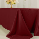 Burgundy Seamless Lamour Satin Rectangle Tablecloth - 90x156inch for 8 Foot Table