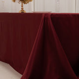 Burgundy Seamless Lamour Satin Rectangle Tablecloth - 90x156inch for 8 Foot Table