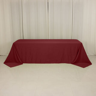 <h3 style="margin-left:0px;"><strong>Luxurious Burgundy Lamour Satin Rectangle Tablecloth 90"x156"</strong>