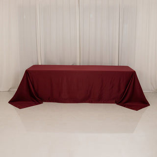 <h3 style="margin-left:0px;"><strong>Luxurious Burgundy Lamour Satin Rectangle Tablecloth 90"x156"</strong>