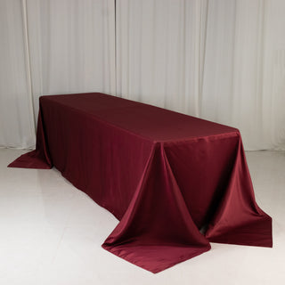 <h3 style="margin-left:0px;"><strong>Luxurious Burgundy Lamour Satin Rectangle Tablecloth 90"x156"</strong>