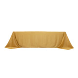 Champagne Seamless Lamour Satin Rectangle Tablecloth - 90x156inch for 8 Foot Table