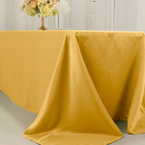 Champagne Seamless Lamour Satin Rectangle Tablecloth - 90x156inch for 8 Foot Table