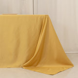 Champagne Seamless Lamour Satin Rectangle Tablecloth - 90x156inch for 8 Foot Table