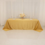 Champagne Seamless Lamour Satin Rectangle Tablecloth - 90x156inch for 8 Foot Table