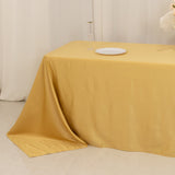 Champagne Seamless Lamour Satin Rectangle Tablecloth - 90x156inch for 8 Foot Table