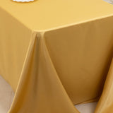 Champagne Seamless Lamour Satin Rectangle Tablecloth - 90x156inch for 8 Foot Table