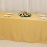 Champagne Seamless Lamour Satin Rectangle Tablecloth - 90x156inch for 8 Foot Table