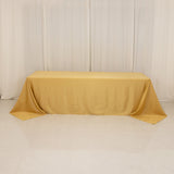 Champagne Seamless Lamour Satin Rectangle Tablecloth - 90x156inch for 8 Foot Table