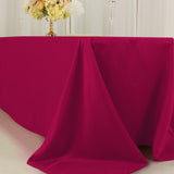 Fuchsia Seamless Lamour Satin Rectangle Tablecloth - 90x156inch for 8 Foot Table