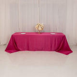 Fuchsia Seamless Lamour Satin Rectangle Tablecloth - 90x156inch for 8 Foot Table