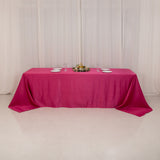 Fuchsia Seamless Lamour Satin Rectangle Tablecloth - 90x156inch for 8 Foot Table