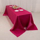 Fuchsia Seamless Lamour Satin Rectangle Tablecloth - 90x156inch for 8 Foot Table