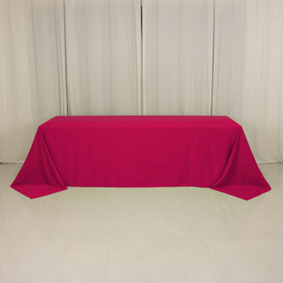 <h3 style="margin-left:0px;"><strong>Luxurious Fuchsia Lamour Satin Rectangle Tablecloth 90"x156"</strong>