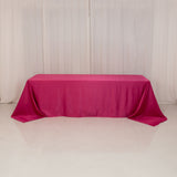 Fuchsia Seamless Lamour Satin Rectangle Tablecloth - 90x156inch for 8 Foot Table