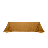 90x156inch Gold Seamless Lamour Satin Rectangle Tablecloth for 8 Foot Table