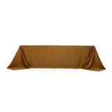 90x156inch Gold Seamless Lamour Satin Rectangle Tablecloth for 8 Foot Table