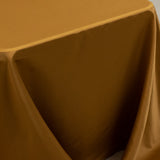 90x156inch Gold Seamless Lamour Satin Rectangle Tablecloth for 8 Foot Table