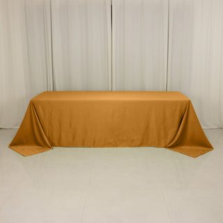 <h3 style="margin-left:0px;"><strong>Luxurious Gold Lamour Satin Rectangle Tablecloth 90"x156"</strong>