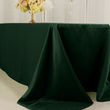 90x156inch Hunter Emerald Green Seamless Lamour Satin Rectangle Tablecloth for 8 Foot Table