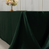 90x156inch Hunter Emerald Green Seamless Lamour Satin Rectangle Tablecloth for 8 Foot Table