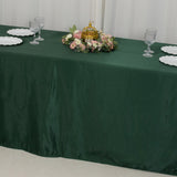 90x156inch Hunter Emerald Green Seamless Lamour Satin Rectangle Tablecloth for 8 Foot Table