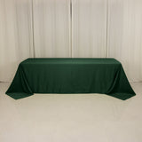 90x156inch Hunter Emerald Green Seamless Lamour Satin Rectangle Tablecloth for 8 Foot Table