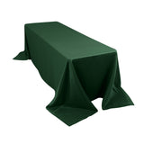 90x156inch Hunter Emerald Green Seamless Lamour Satin Rectangle Tablecloth for 8 Foot Table