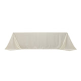 90x156inch Ivory Seamless Lamour Satin Rectangle Tablecloth for 8 Foot Table