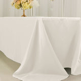 90x156inch Ivory Seamless Lamour Satin Rectangle Tablecloth for 8 Foot Table