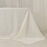 90x156inch Ivory Seamless Lamour Satin Rectangle Tablecloth for 8 Foot Table