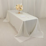 90x156inch Ivory Seamless Lamour Satin Rectangle Tablecloth for 8 Foot Table