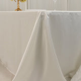 90x156inch Ivory Seamless Lamour Satin Rectangle Tablecloth for 8 Foot Table