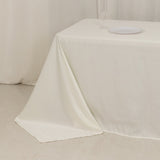 90x156inch Ivory Seamless Lamour Satin Rectangle Tablecloth for 8 Foot Table