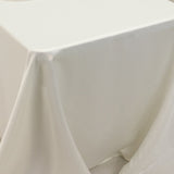 90x156inch Ivory Seamless Lamour Satin Rectangle Tablecloth for 8 Foot Table