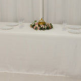 90x156inch Ivory Seamless Lamour Satin Rectangle Tablecloth for 8 Foot Table