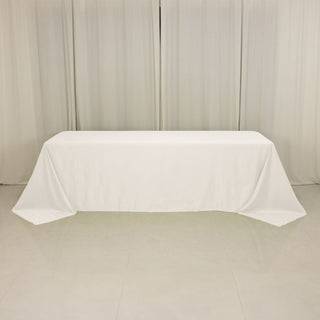 <h3 style="margin-left:0px;"><strong>Luxurious Ivory Lamour Satin Rectangle Tablecloth 90"x156"</strong>