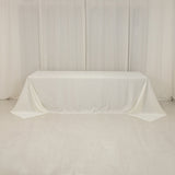 90x156inch Ivory Seamless Lamour Satin Rectangle Tablecloth for 8 Foot Table