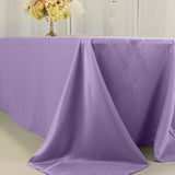 90x156inch Lavender Lilac Seamless Lamour Satin Rectangle Tablecloth for 8 Foot Table