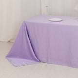 90x156inch Lavender Lilac Seamless Lamour Satin Rectangle Tablecloth for 8 Foot Table