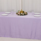 90x156inch Lavender Lilac Seamless Lamour Satin Rectangle Tablecloth for 8 Foot Table