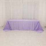 90x156inch Lavender Lilac Seamless Lamour Satin Rectangle Tablecloth for 8 Foot Table