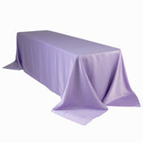 90x156inch Lavender Lilac Seamless Lamour Satin Rectangle Tablecloth for 8 Foot Table