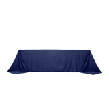 90x156inch Navy Blue Seamless Lamour Satin Rectangle Tablecloth for 8 Foot Table